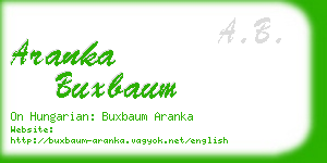 aranka buxbaum business card